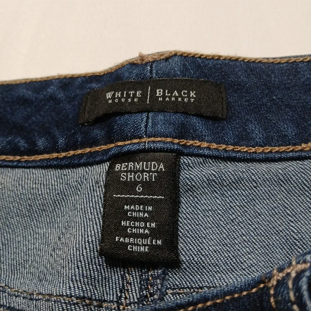 White House Black Market Bermuda Denim Shorts Size 6 Inseam 9